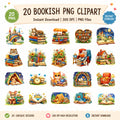 Book Lover PNG Clipart Bundle | Twenty Cute Reading PNG Files | Book Lover Digital Clipart | Cozy Reader Journal Graphics | Instant Download