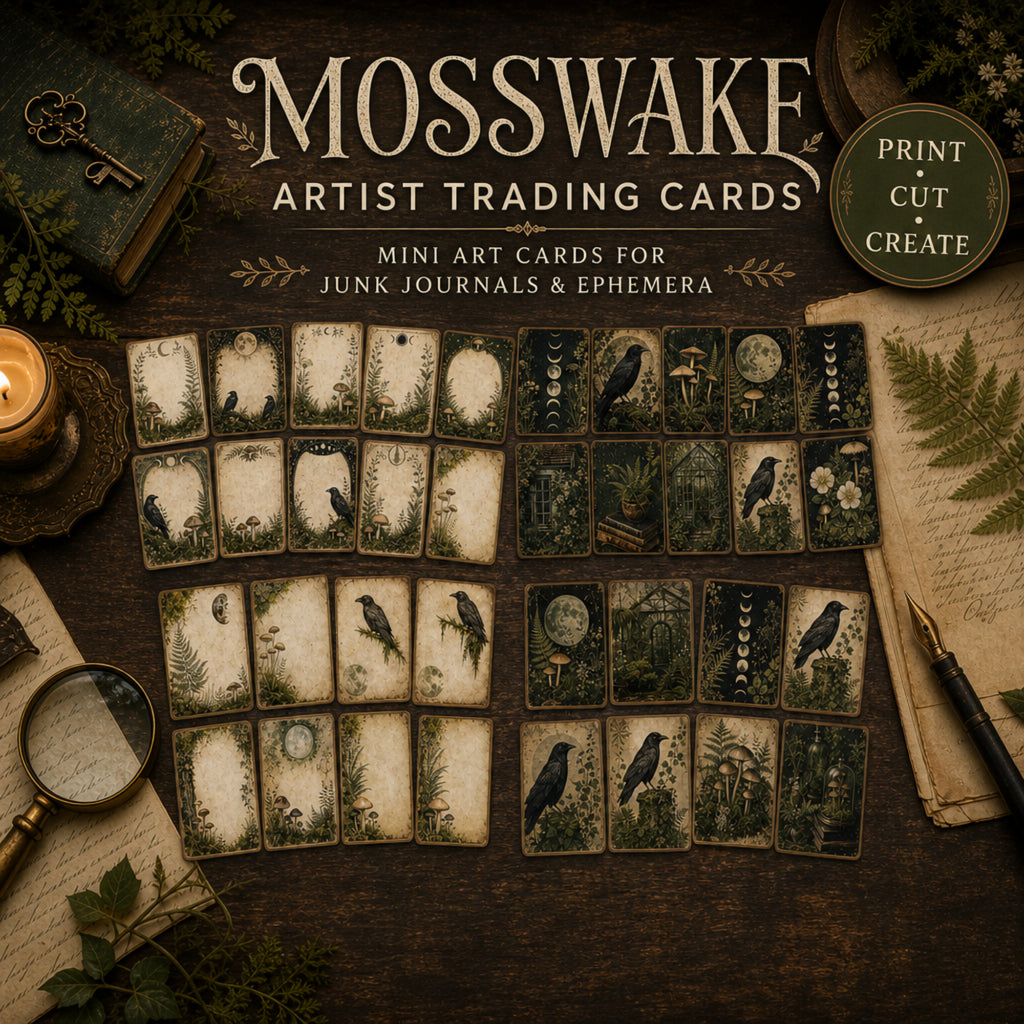 Printable Junk Journal Kit – Mosswake Apothecary Vintage Ephemera Bundle