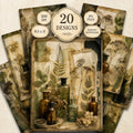 Vintage Apothecary Collage Papers Bundle, 20 Printable Botanical Backgrounds, Herbal Journal Pages, JPG Junk Journal Kit