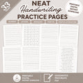 Neat Handwriting Practice sheets, Neat Handwriting Worksheets, Printable PDF, 33 Pages