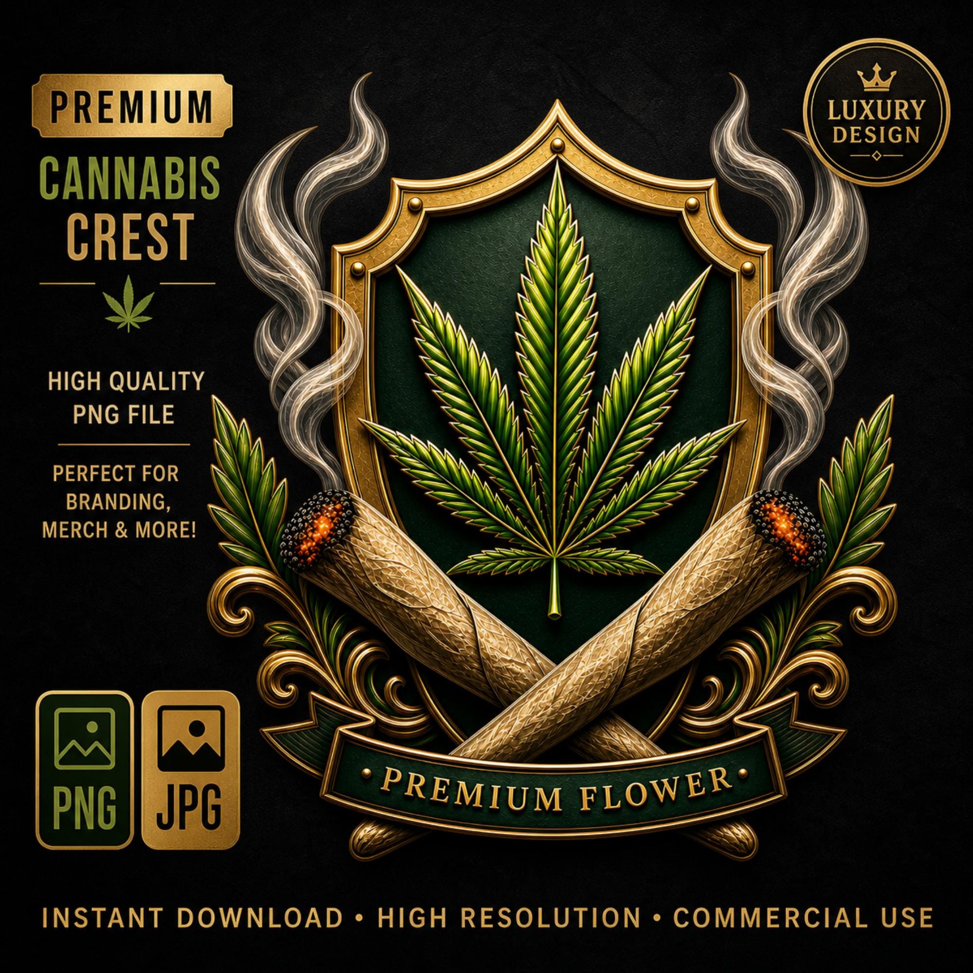Marijuana PNG, Stoner, Weed Leaf PNG, Marijuana Crest Design, Stoner Clipart, 420 Streetwear Graphic, Sublimation PNG, jpg